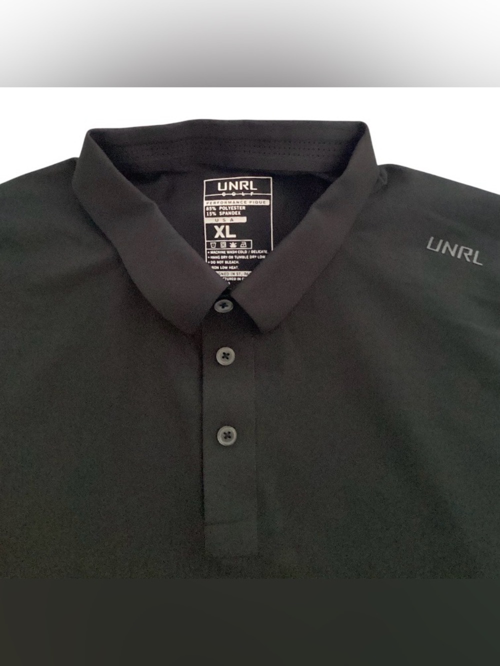 UNRL Men's Black Performance Polo Shirt size XL